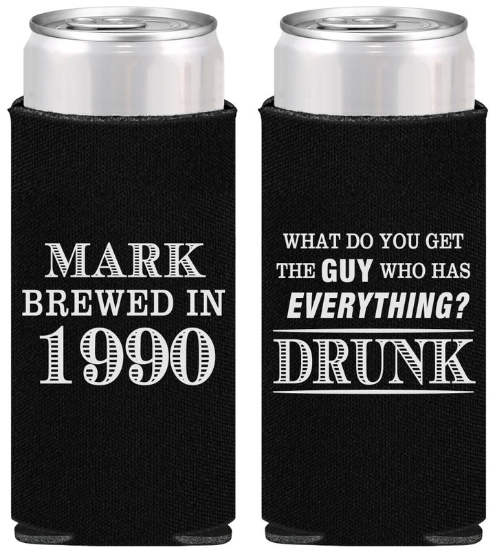 Personalized Birthday Slim Can Coolers - 40th | 20148