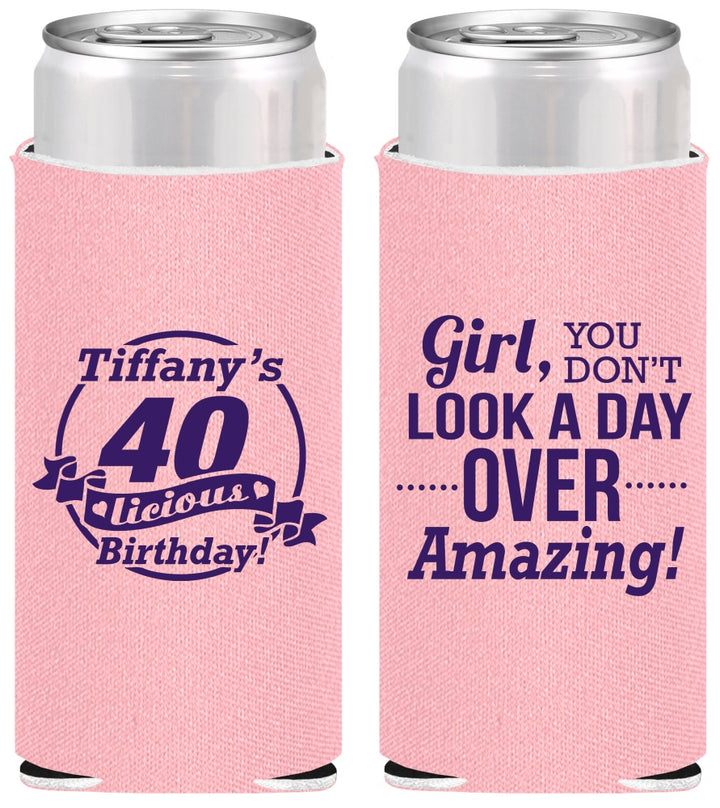Personalized Birthday Slim Can Coolers - 40th | 20153