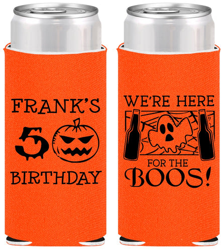 Personalized Birthday Slim Can Coolers - 50th Halloween | 20157