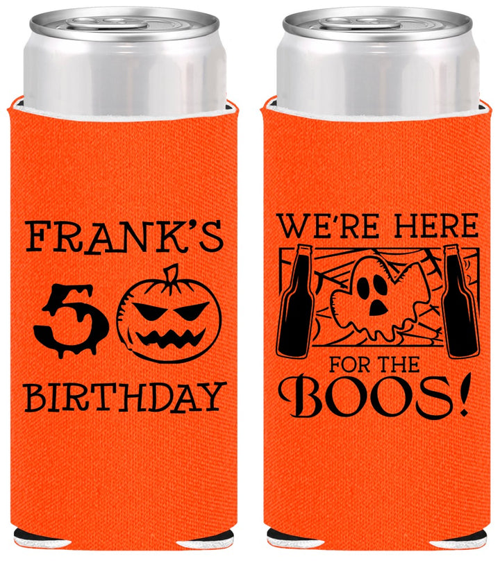 Personalized Birthday Slim Can Coolers - 50th Halloween | 20157