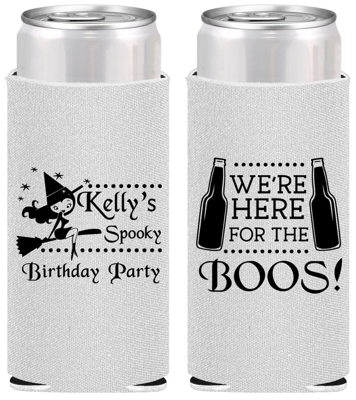 Personalized Birthday Slim Can Coolers - Halloween Spooky Boos | 20158