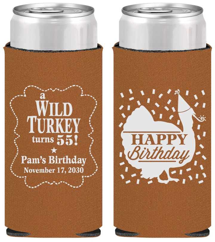 Personalized Birthday Slim Can Coolers - 55th Wild Turkey | 20159