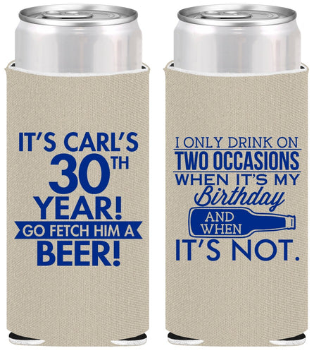 Personalized Birthday Slim Can Coolers - 30th | 20170