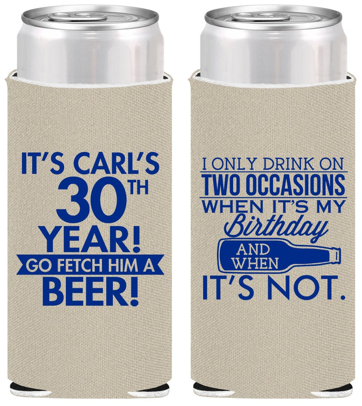 Personalized Birthday Slim Can Coolers - 30th | 20170