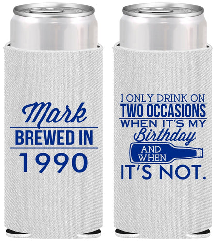Personalized Birthday Slim Can Coolers - 40th | 20171