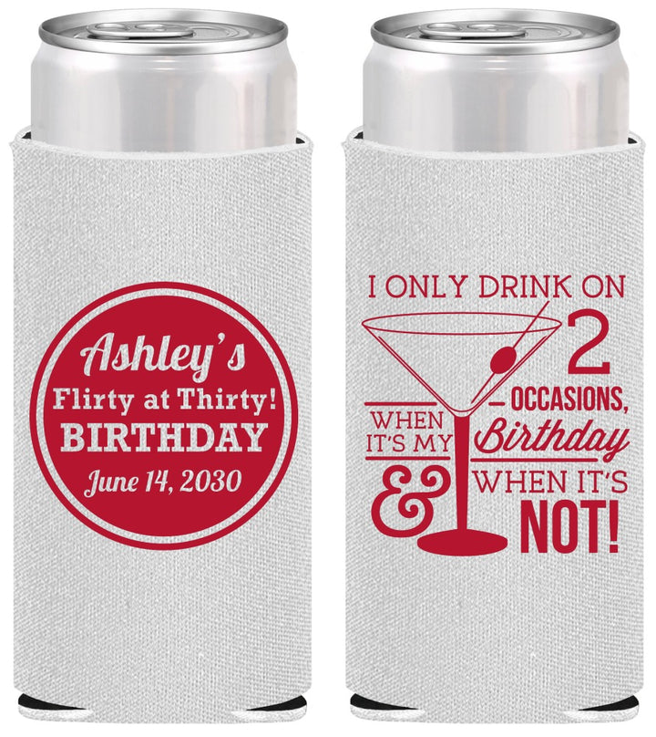 Personalized Birthday Slim Can Coolers - 30th | 20172