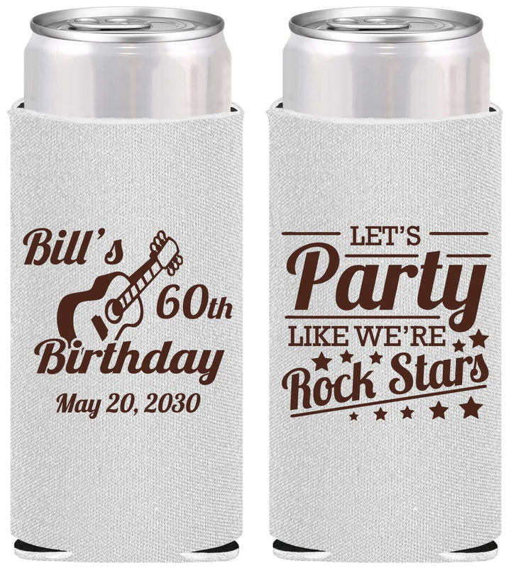 Personalized Birthday Slim Can Coolers - 60th Rock Star | 20174