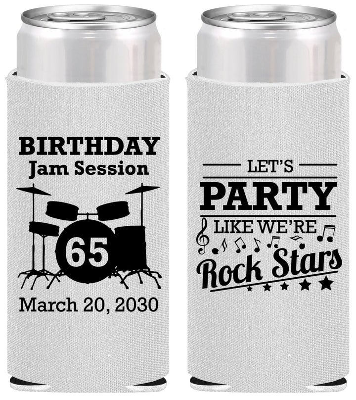 Personalized Birthday Slim Can Coolers - 65th Rock Star | 20175