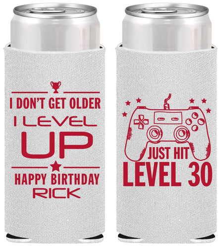 Personalized Birthday Slim Can Coolers - 30th Video Games | 20179