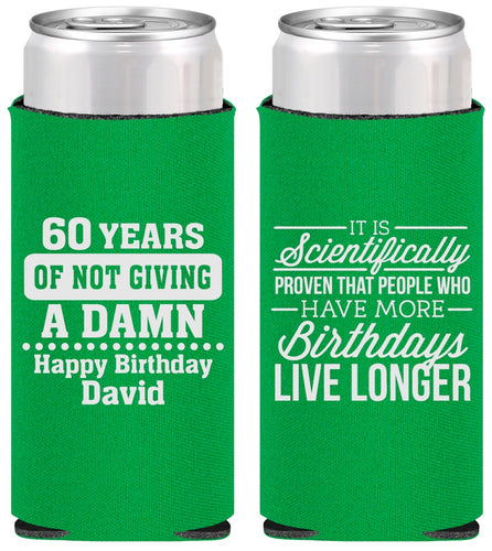 Personalized Birthday Slim Can Coolers - 60th | 20180