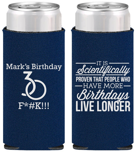 Personalized Birthday Slim Can Coolers - 30th | 20181