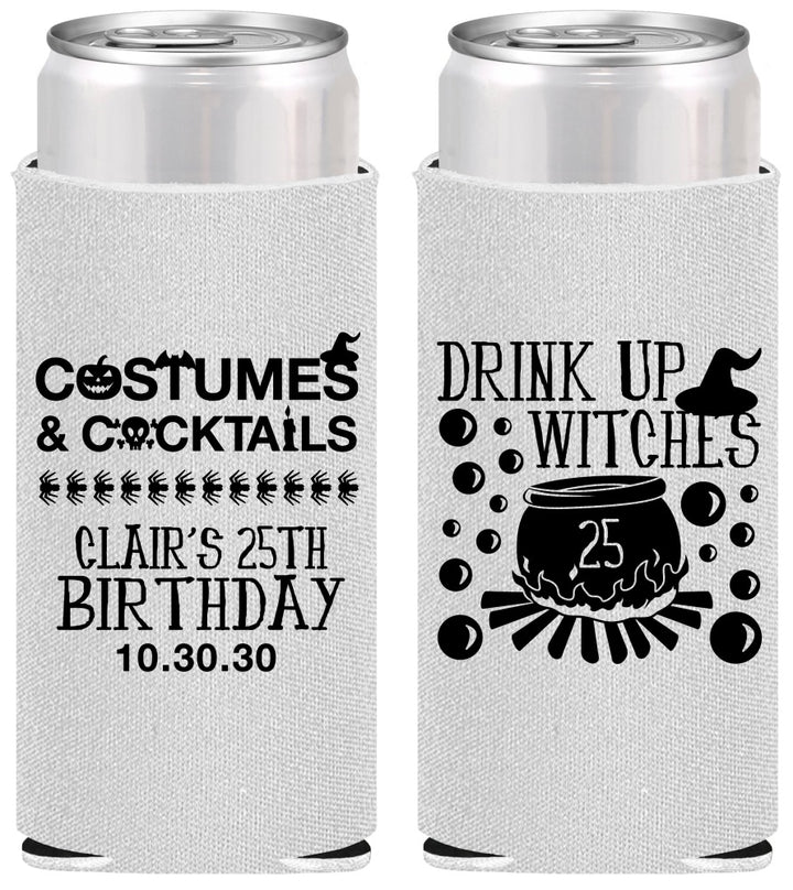Personalized Birthday Slim Can Coolers - 25th Halloween | 20184