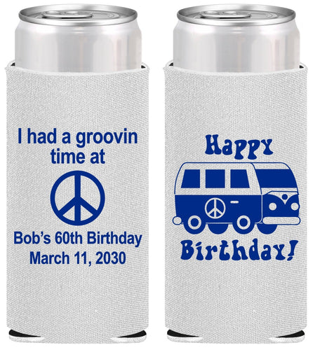 Personalized Birthday Slim Can Coolers - 60th | 20186