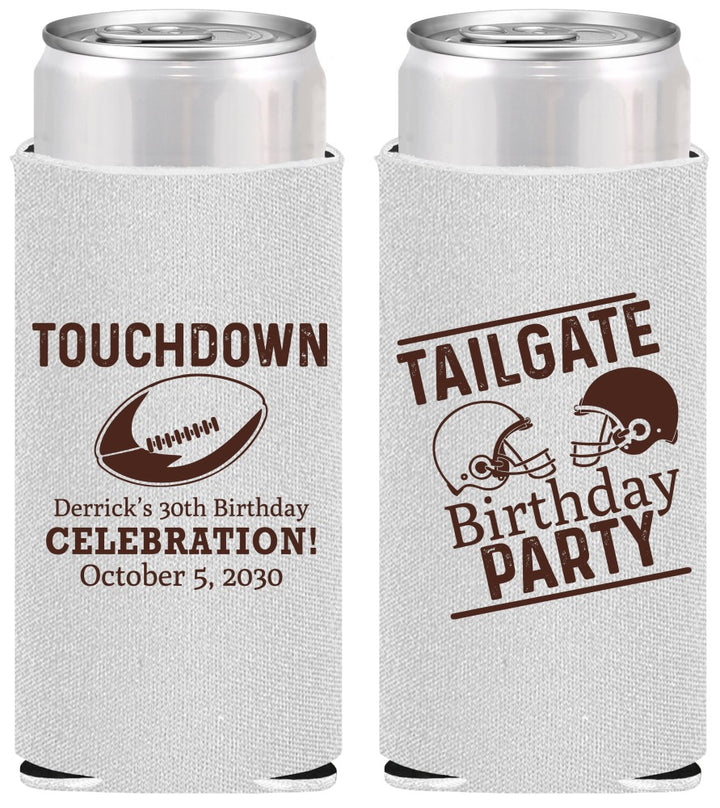 Personalized Birthday Slim Can Coolers - 30th Football | 20189