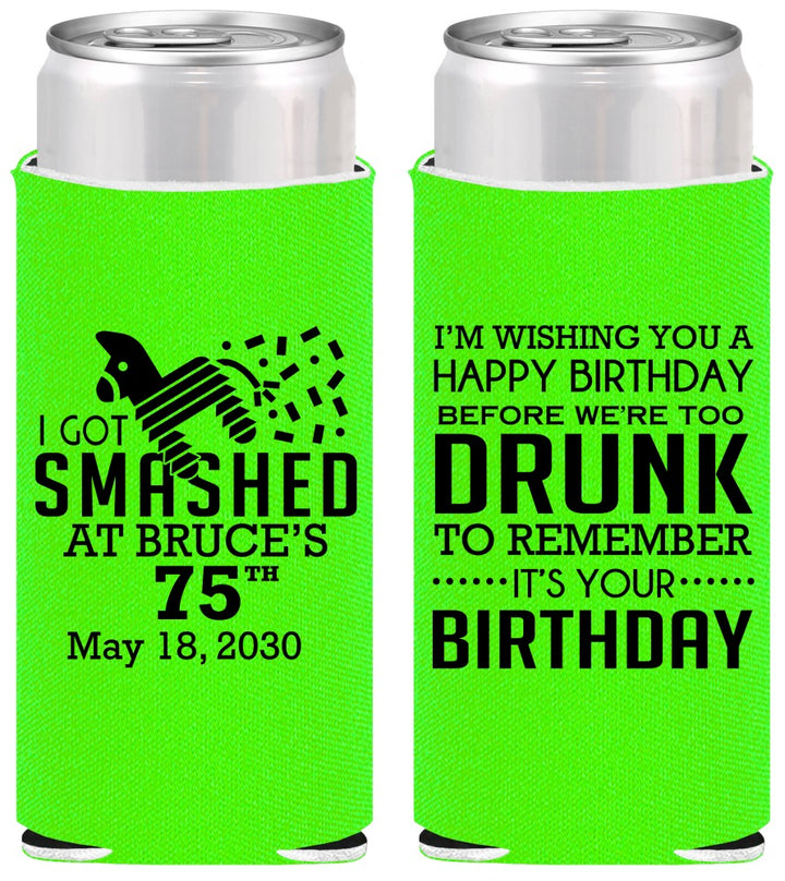 Personalized Birthday Slim Can Coolers - 75th | 20195