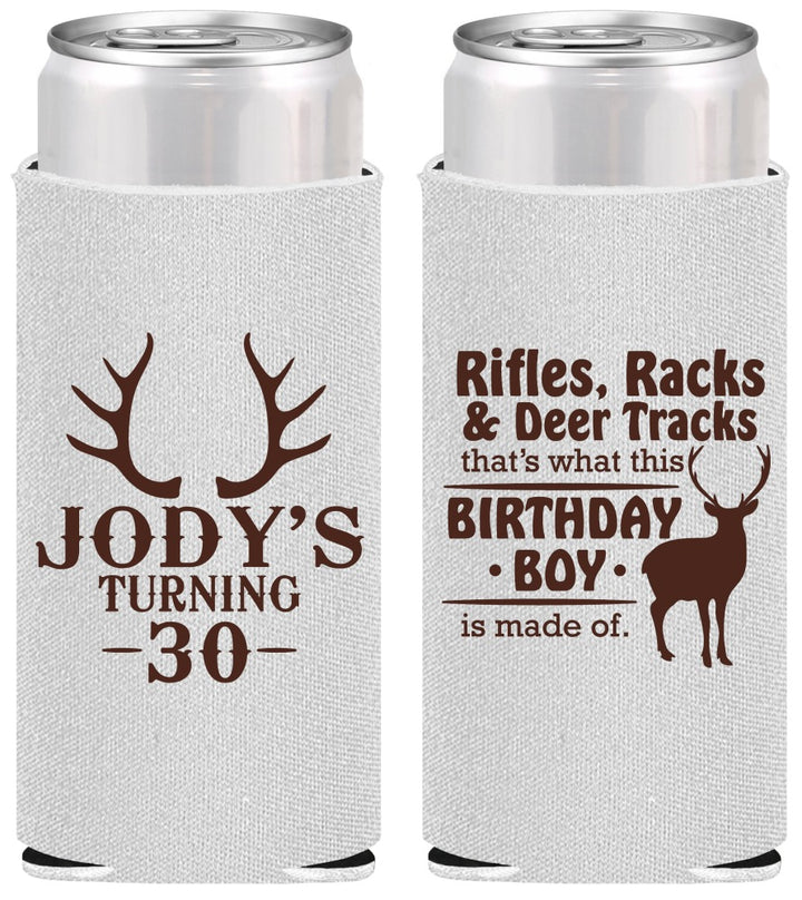 Personalized Birthday Slim Can Coolers - 30th Hunting | 20196