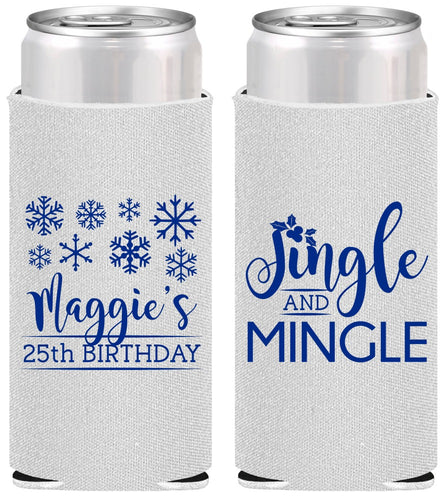 Personalized Birthday Slim Can Coolers - 25th Christmas | 20197