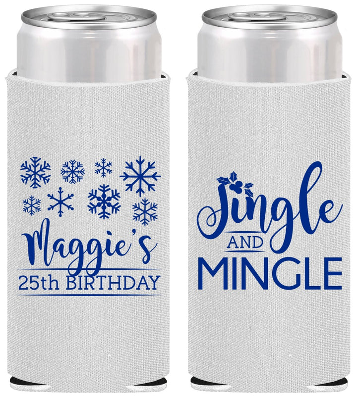 Personalized Birthday Slim Can Coolers - 25th Christmas | 20197