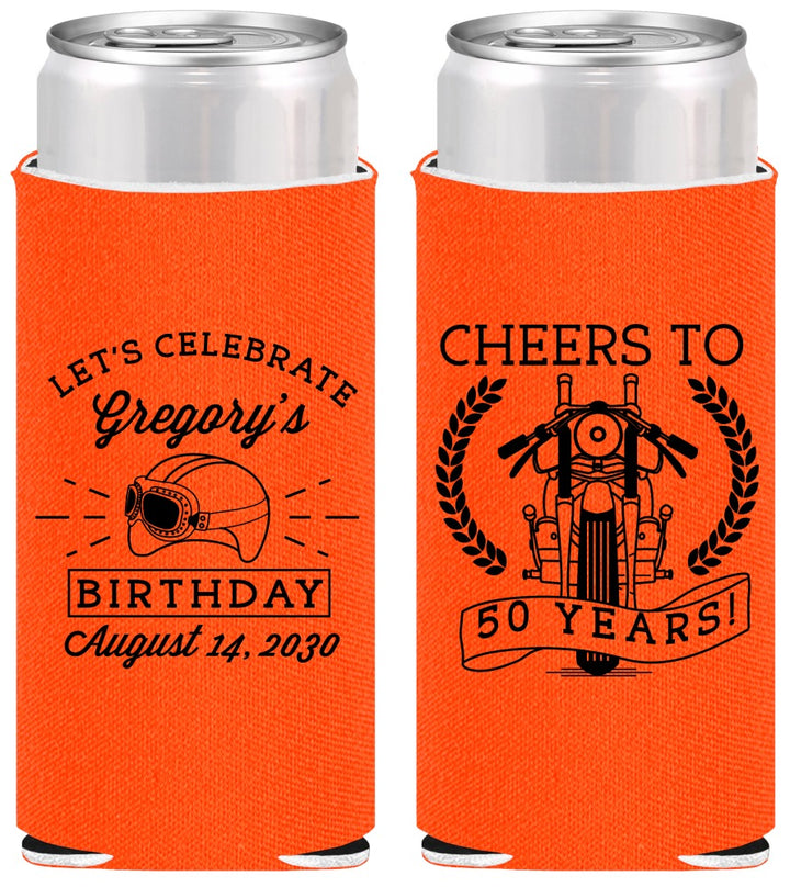 Personalized Birthday Slim Can Coolers - Cheers To 50 Years | 20220