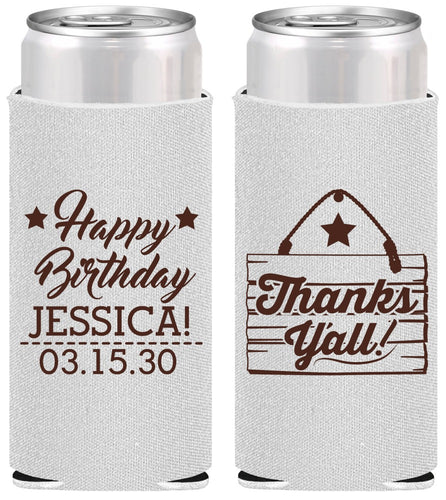 Personalized Birthday Slim Can Coolers - Country Farm | 20221