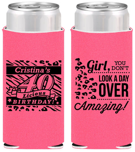 Personalized Birthday Slim Can Coolers - 40th | 20224