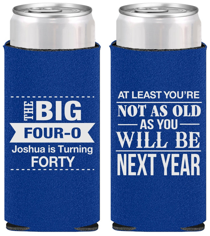 Personalized Birthday Slim Can Coolers - 40th | 20225