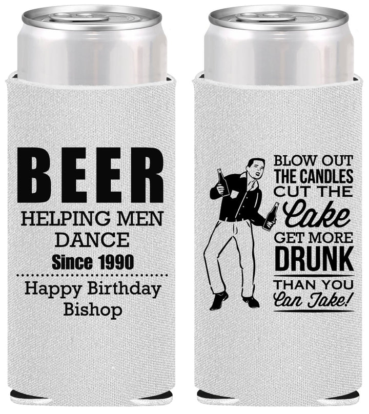 Personalized Birthday Slim Can Coolers - 40th | 20231