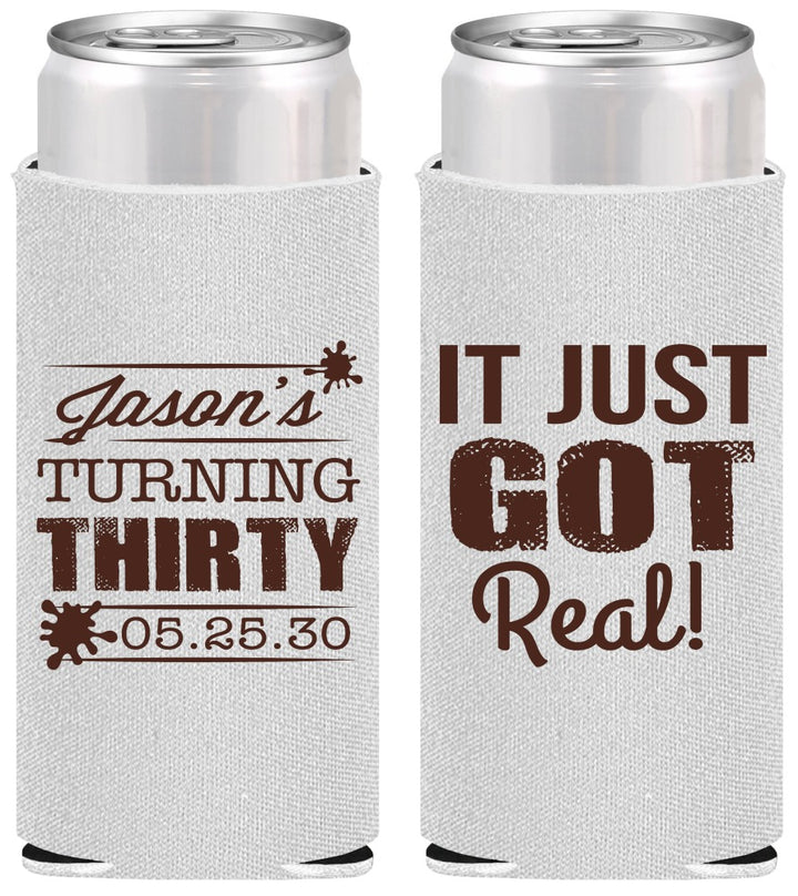 Personalized Birthday Slim Can Coolers - 30th | 20235