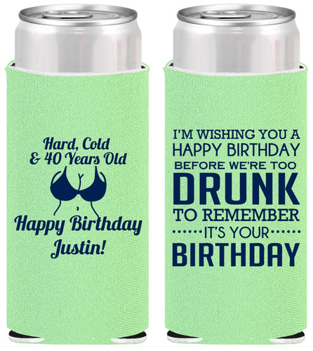Personalized Birthday Slim Can Coolers - 40th | 20237