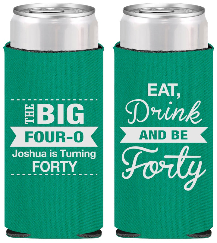 Personalized Birthday Slim Can Coolers - 40th | 20243