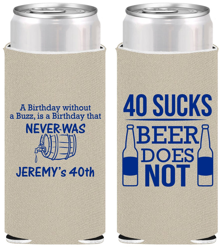 Personalized Birthday Slim Can Coolers - 40th | 20247