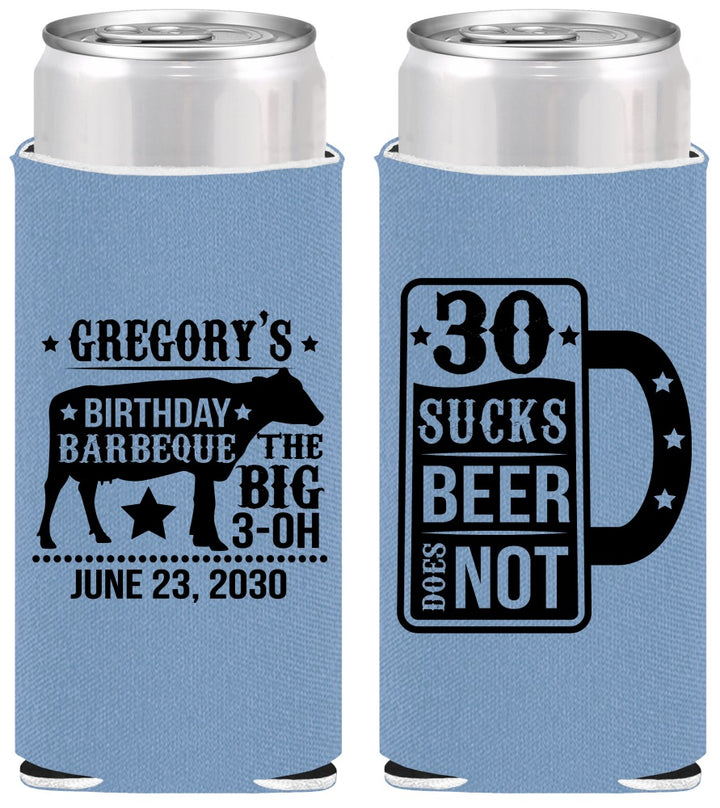 Personalized Birthday Slim Can Coolers - 30th | 20248