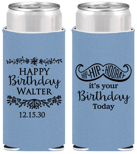 Personalized Birthday Slim Can Coolers - Hip Hip Hooray | 20250