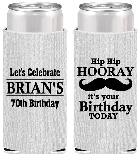 Personalized Birthday Slim Can Coolers - 70th | 20251