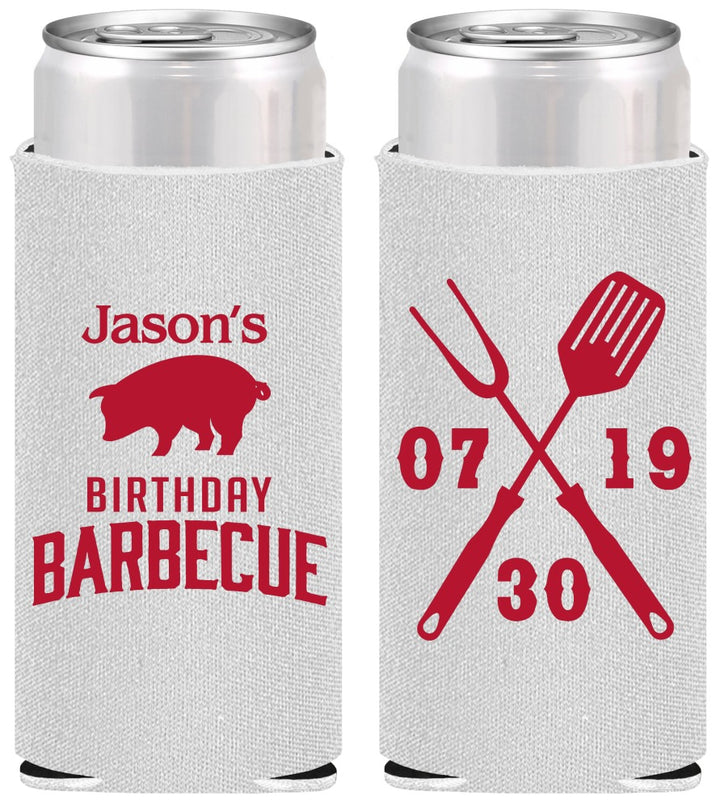 Personalized Birthday Slim Can Coolers - Barbeque Bbq | 20253