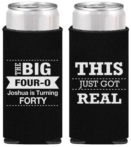 Personalized Birthday Slim Can Coolers - 40th | 20254