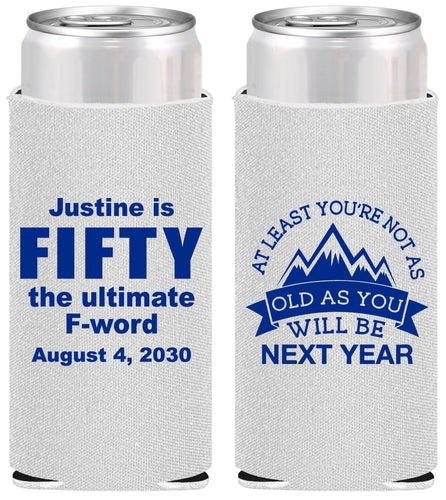 Personalized Birthday Slim Can Coolers - 50th | 20268