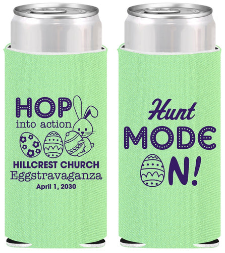 Personalized Easter Slim Can Coolers - Hunt Mode On Bunny | 210000