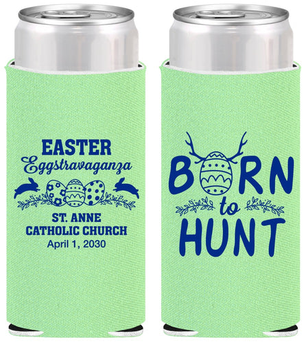 Personalized Easter Slim Can Coolers - Born To Hunt | 210001