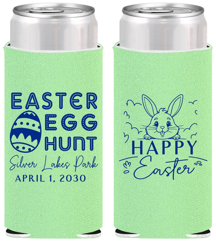 Personalized Easter Slim Can Coolers - Egg Hunt Bunny | 210005
