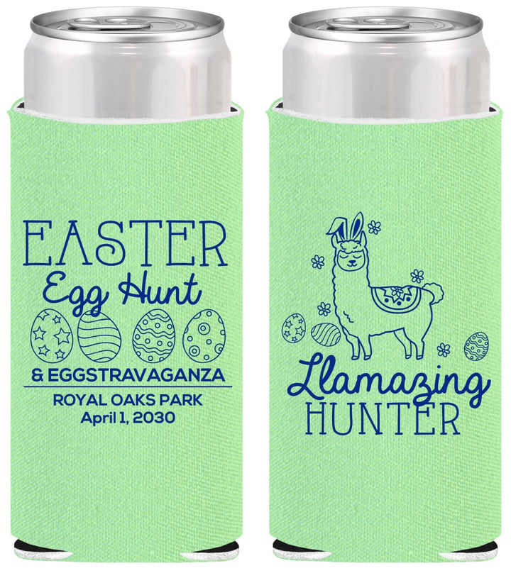 Personalized Easter Slim Can Coolers - Llama Eggs | 210009