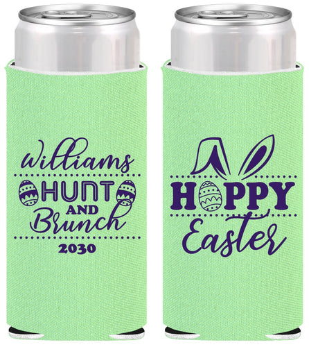 Personalized Easter Slim Can Coolers - Hoppy Bunny Eggs | 210012