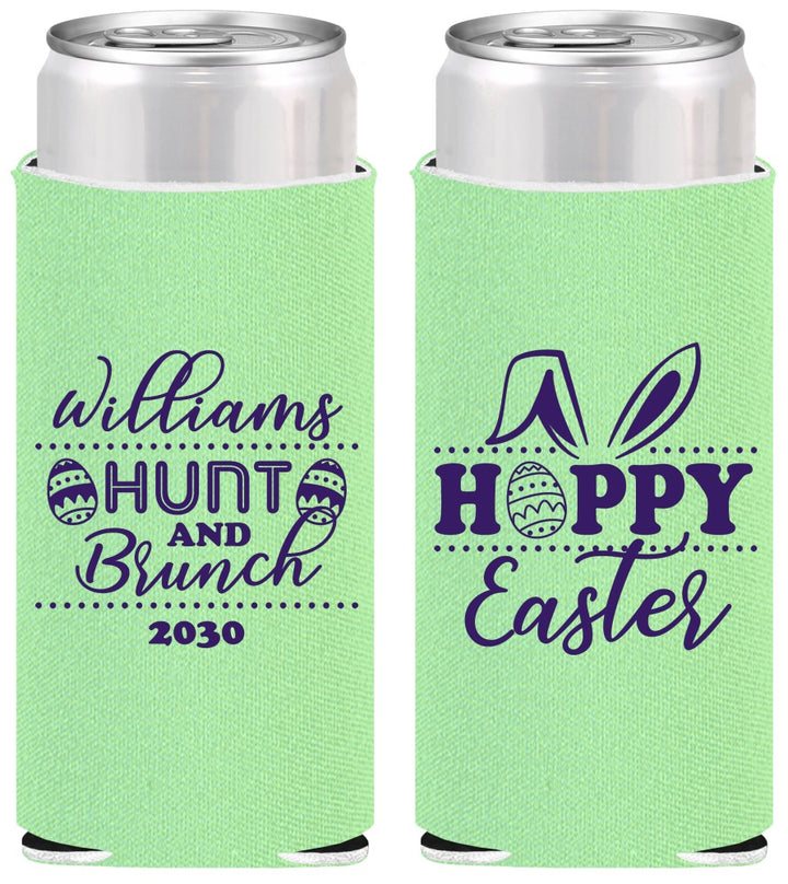 Personalized Easter Slim Can Coolers - Hoppy Bunny Eggs | 210012