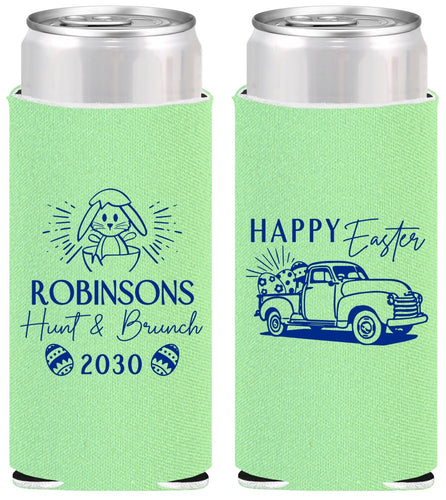 Personalized Easter Slim Can Coolers - Hunt And Brunch Bunny | 210013