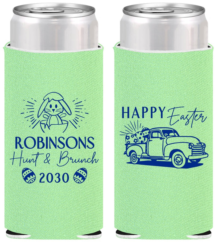 Personalized Easter Slim Can Coolers - Hunt And Brunch Bunny | 210013