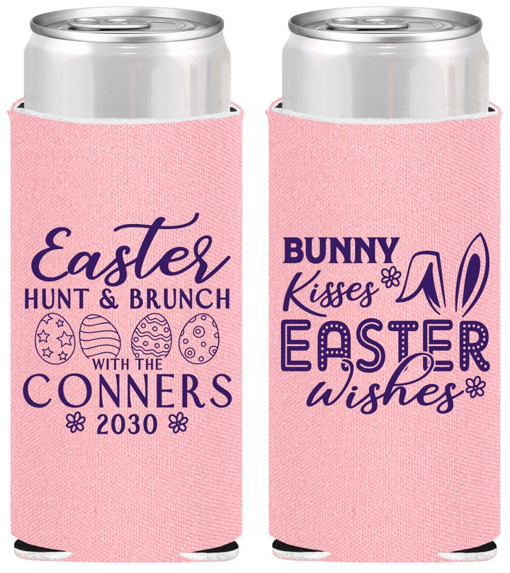 Personalized Easter Slim Can Coolers - Bunny Kisses Eggs | 210014