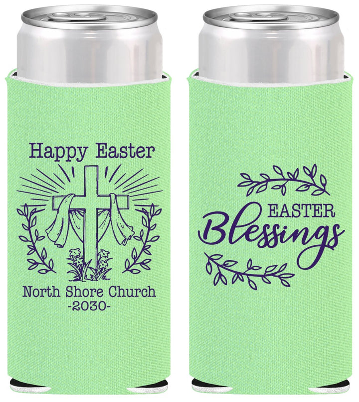 Personalized Easter Slim Can Coolers - Blessings Church | 210020
