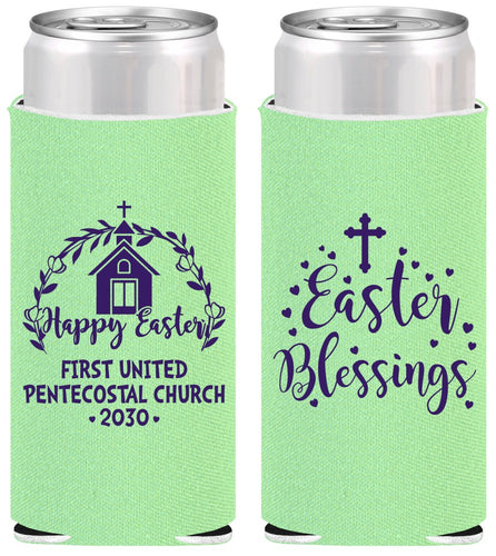 Personalized Easter Slim Can Coolers - Easter Blessings Church | 210024