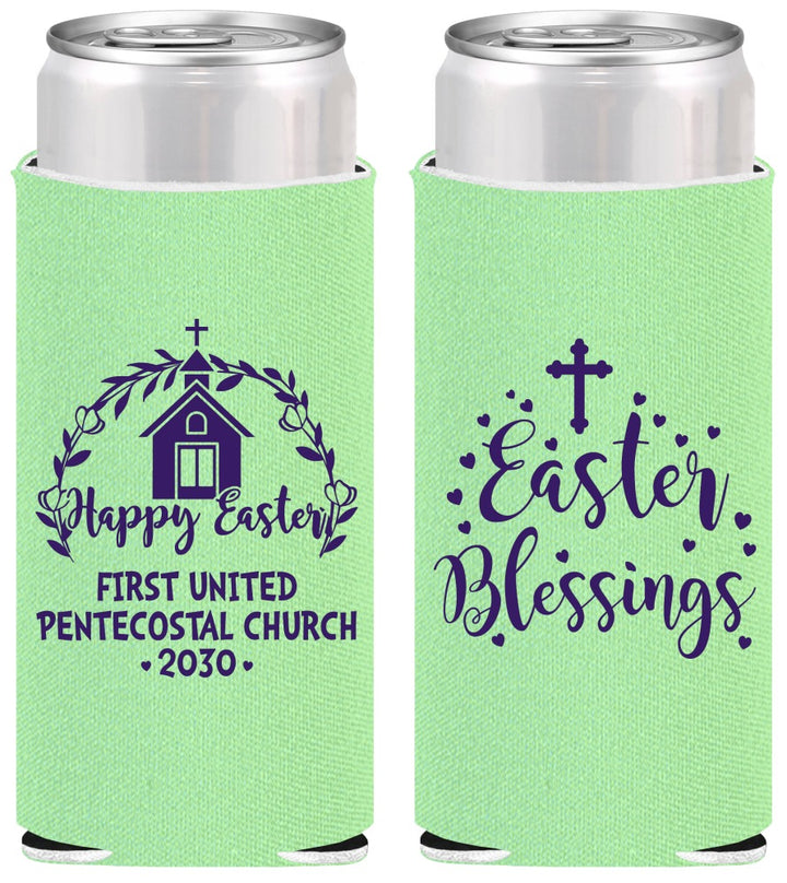 Personalized Easter Slim Can Coolers - Easter Blessings Church | 210024