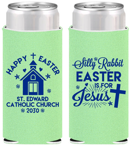 Personalized Easter Slim Can Coolers - Silly Rabbit | 210025